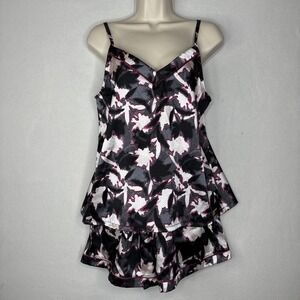 BCBGMAXAZRIA Women 2 Pc Floral Lounge Set Cami & Shorts Size Small Silky Pajama